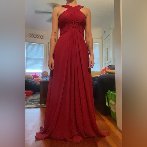 Azazie Scarlet Bridesmaid Gown - Picture 1 of 6